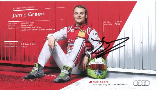 Jamie Green  Audi  Auto Motorsport  Autogrammkarte original signiert 