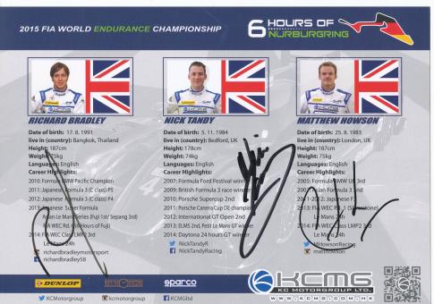 Richard Bradley & Nick Tandy & Matthew Howson  Auto Motorsport  Autogrammkarte original signiert 