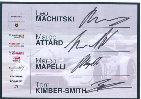 Leo Machitski & Marco Attard & Marco Mapelli & Kimber-Smith   Auto Motorsport  Autogrammkarte original signiert 