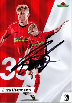 Luca Herrmann   2018/2019  SC Freiburg  Fußball Autogrammkarte original signiert 