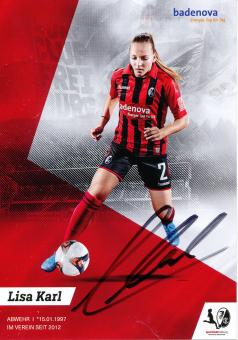Lisa Karl  2019/2020  SC Freiburg  Frauen Fußball Autogrammkarte original signiert 
