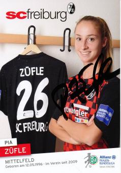 Pia Züfle  2015/2016  SC Freiburg  Frauen Fußball Autogrammkarte original signiert 