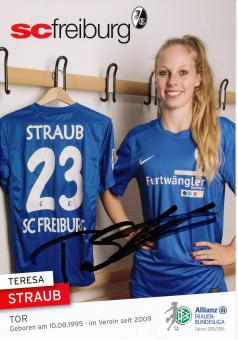 Teresa Straub  2015/2016  SC Freiburg  Frauen Fußball Autogrammkarte original signiert 
