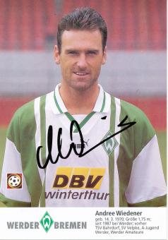 Andree Wiedener  1996/1997  SV Werder Bremen  Fußball  Autogrammkarte original signiert 