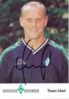 Thomas Schaaf  2001/2002  SV Werder Bremen  Fußball  Autogrammkarte original signiert 