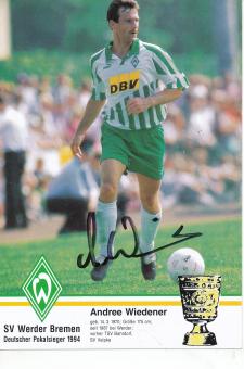 Andree Wiedener  1994/1995  SV Werder Bremen  Fußball  Autogrammkarte original signiert 