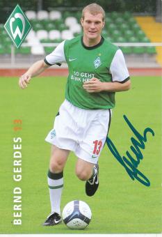 Bernd Gerdes  2009/2010  SV Werder Bremen  Fußball  Autogrammkarte original signiert 