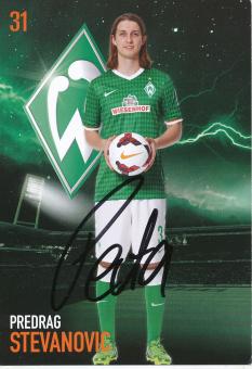 Predrag Stevanovic  2013/2014  SV Werder Bremen  Fußball  Autogrammkarte original signiert 