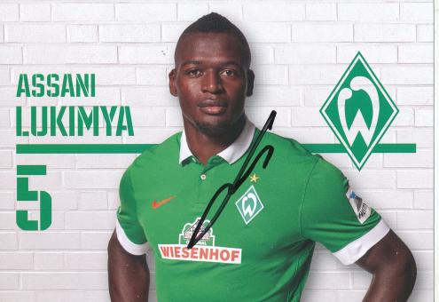 Assani Lukimya  2014/2015  SV Werder Bremen  Fußball  Autogrammkarte original signiert 