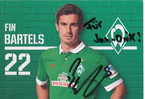 Fin Bartels  2014/2015  SV Werder Bremen  Fußball  Autogrammkarte original signiert 