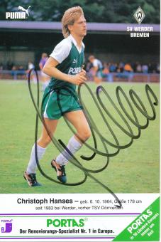 Christoph Hanses  SV Werder Bremen  Fußball  Autogrammkarte original signiert 