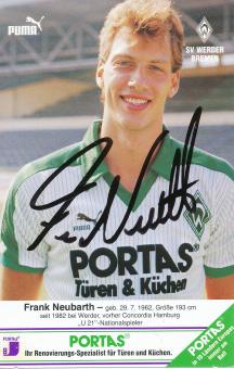 Frank Neubarth  SV Werder Bremen  Fußball  Autogrammkarte original signiert 