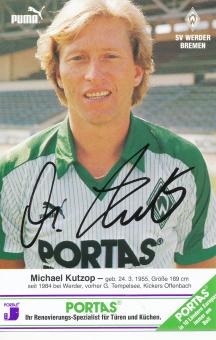 Michael Kutzop  SV Werder Bremen  Fußball  Autogrammkarte original signiert 