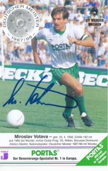 Miroslav Votava  1987/1988  SV Werder Bremen  Fußball  Autogrammkarte original signiert 