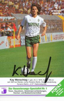 Kay Wenschlag  SV Werder Bremen  Fußball  Autogrammkarte original signiert 