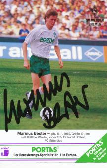 Marinus Bester  SV Werder Bremen  Fußball  Autogrammkarte original signiert 