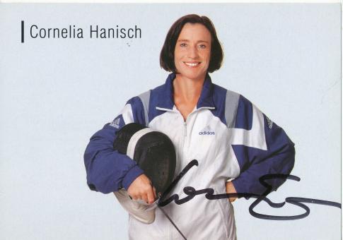 Cornelia Hanisch   Fechten   Autogrammkarte  original signiert 