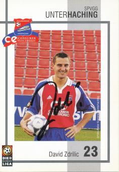 David Zdrilic 2000/2001  SpVgg Unterhaching   Fußball  Autogrammkarte original signiert 