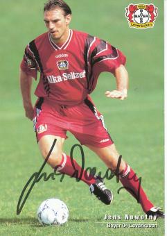 Jens Nowotny  1996/1997   Bayer 04 Leverkusen  Fußball Autogrammkarte original signiert 