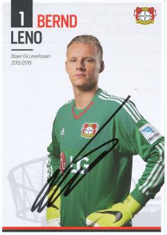 Bernd Leno  2015/2016   Bayer 04 Leverkusen  Fußball Autogrammkarte original signiert 