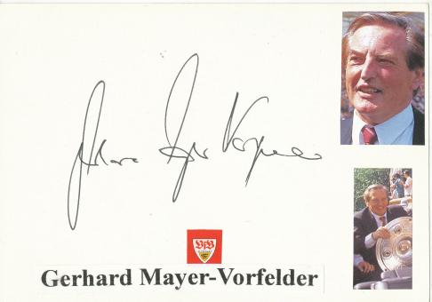 Gerhard Mayer Vorfelder † 2015  VFB Stuttgart  Fußball Autogramm Karte  original signiert 