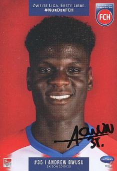 Andrew Owusu  2019/2020  FC Heidenheim  Autogrammkarte original signiert 