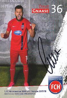 Dave Gnaase  2017/2018  FC Heidenheim  Autogrammkarte original signiert 