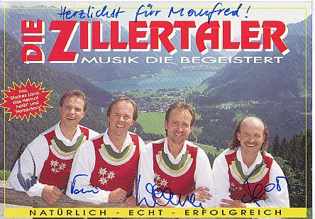 Die Zillertaler  Musik  Autogrammkarte original signiert 