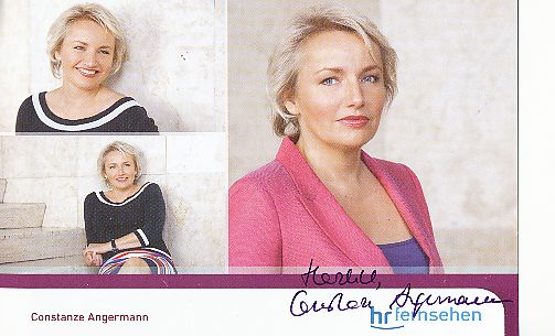 Constanze Angermann  HR   TV  beschädigte Autogrammkarte original signiert 
