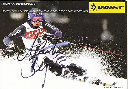Monika Bergmann  Ski Alpin  Autogrammkarte original signiert 