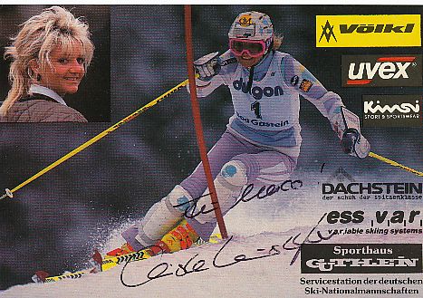 Christa Kinshofer Güthlein   Ski Alpin  Autogrammkarte original signiert 