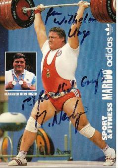 Manfred Nerlinger   Gewichtheben  Autogrammkarte  original signiert 