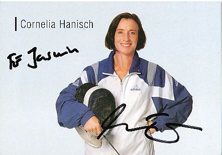 Cornelia Hanisch  Fechten  Autogrammkarte  original signiert 