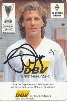 Uwe Harttgen  SV Werder Bremen  Fußball  Autogrammkarte original signiert 