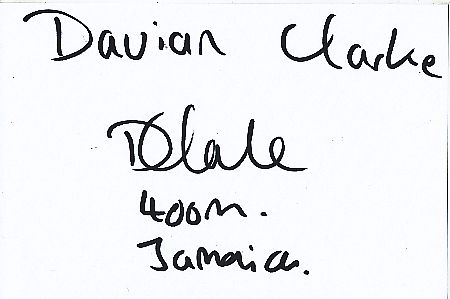 Davian Clarke  Jamaika    Leichtathletik  Autogramm Karte  original signiert 
