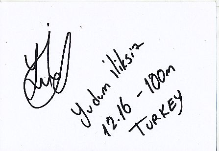 Yudum İliksiz  Türkei  Leichtathletik  Autogramm Karte  original signiert 