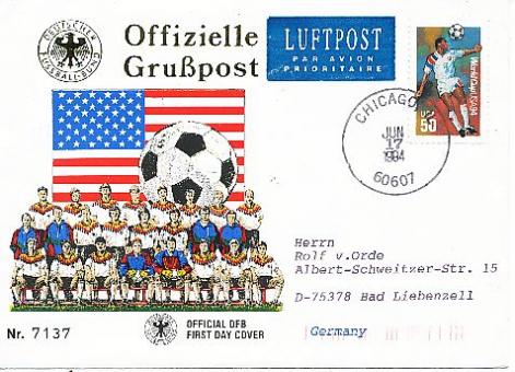 Fußball WM 1994   USA  Briefumschlag 