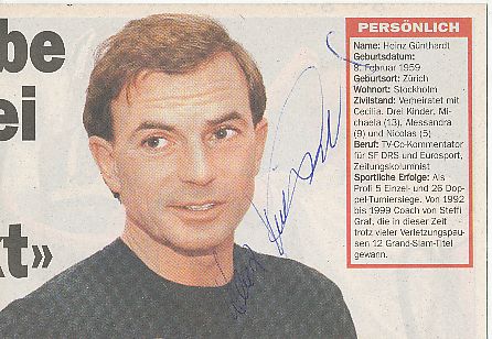 Heinz Günthardt  CH  Tennis   Autogramm Bild  original signiert 