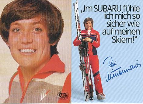Rosi Mittermeier  Ski  Alpin  2 x  alte  Autogrammkarte 