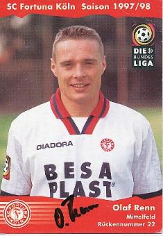 Olaf Renn  1997/1998  SC Fortuna Köln  Fußball  Autogrammkarte original signiert 