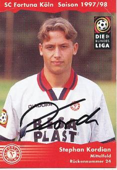 Stephan Kordian  1997/1998  SC Fortuna Köln  Fußball  Autogrammkarte original signiert 