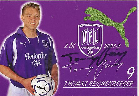 Thomas Reichenberger   2007/2008  VFL Osnabrück  Fußball  Autogrammkarte original signiert 