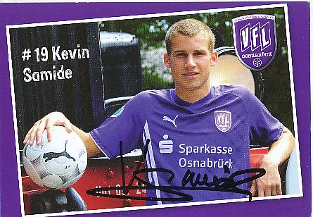 Kevin Samide   2009/2010  VFL Osnabrück  Fußball  Autogrammkarte original signiert 