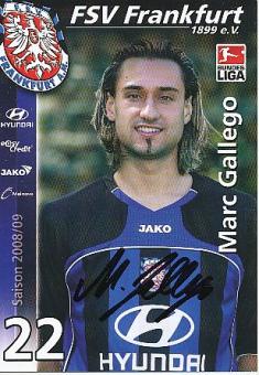 Marc Gallego   2008/2009  FSV Frankfurt Fußball  Autogrammkarte original signiert 