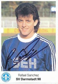 Rafael Sanchez  1987/1988  SV Darmstadt 98  Fußball  Autogrammkarte original signiert 