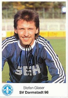 Stefan Glaser   1987/1988  SV Darmstadt 98  Fußball  Autogrammkarte original signiert 
