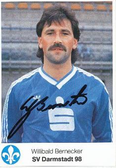 Willibald Bernecker  1986/1987  SV Darmstadt 98  Fußball  Autogrammkarte original signiert 