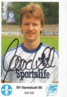 Uwe Kuhl  1985/1986  SV Darmstadt 98  Fußball  Autogrammkarte original signiert 