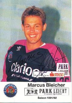 Marcus Bleicher  1991/92 Mannheimer ERC  Eishockey  Autogrammkarte original signiert 