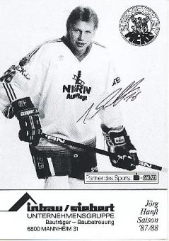 Jörg Hanft   1987/88  Mannheimer ERC  Eishockey  Autogrammkarte original signiert 